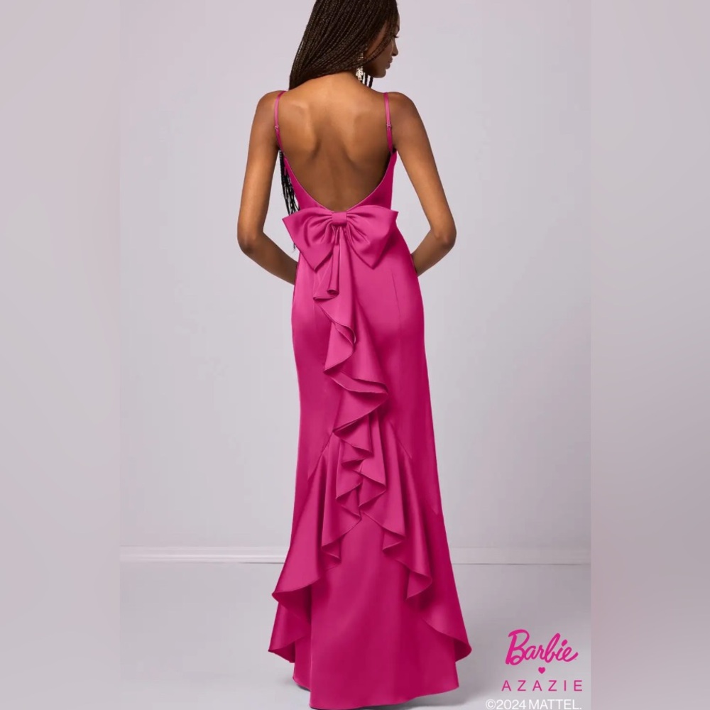 Azazie Barbie Backless Dress with Ruffle Bow 1033